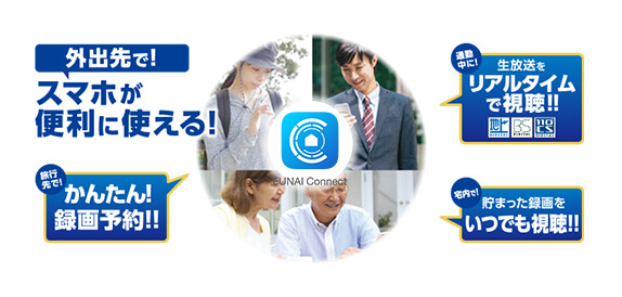 外出先で!スマホが便利に使える!生放送をリアルタイムで視聴!!かんたん!録画予約!貯まった録画をいつでも視聴!