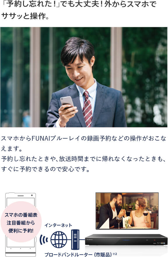  ｢予約し忘れた！｣でも大丈夫！外からスマートフォンでササッと操作。