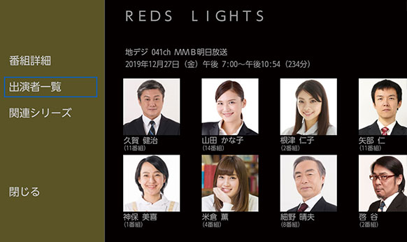 出演者が一目でわかる