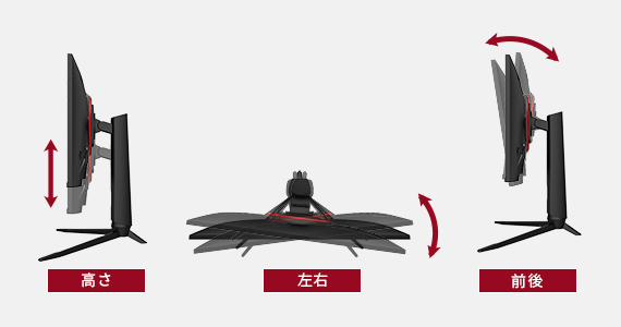 柔軟な高さ／角度調整